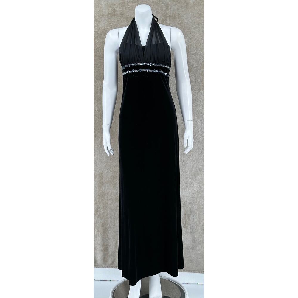 Vintage Jump Apparel Dress Juniors 5 6 Black Velvet Babydoll Whimsigoth Y2K HOCO